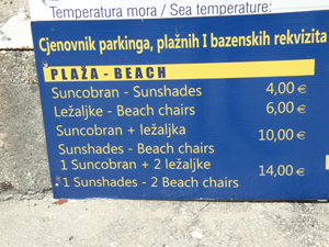 Цены на пляже Черногории