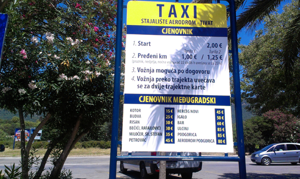 Такси в Тивате (аэропорт)
